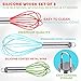 Silicone Whisk Set of 3 - wire whisk for Cooking Non-Scratch - whisks for cooking - Hand Whisk - whisker tool - wisking tool stainless