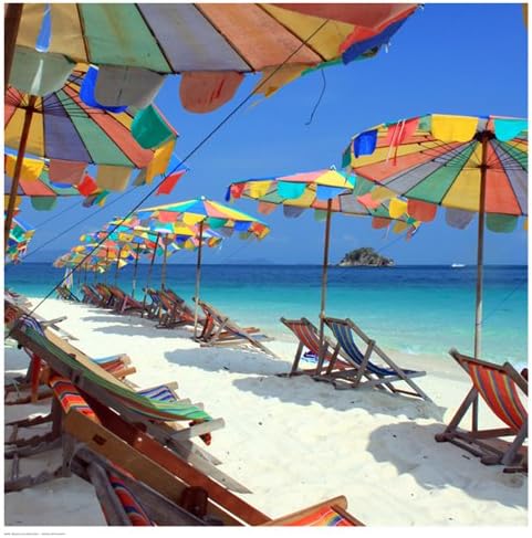 Mosin Parasols on a Tropic Isle II Art Print 18 x 18in