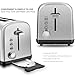 2-Slice Toaster, Home Gizmo Cool Touch Toasters with 2 Extra-Wide Slots, 7 Browning Dials and Removable Crumb Tray - Brushed Stainless Steel
