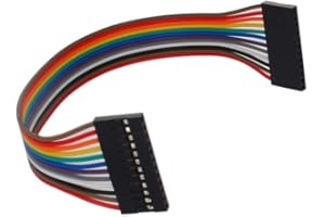 Bettomshin Female to Female 12P Jumper Wire 2.54mm Pitch Ribbon Cable Breadboard DIY 20cm Long 5Pcs