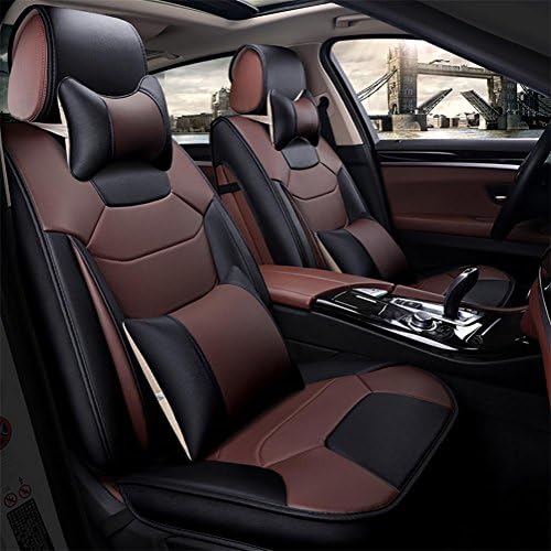 RIRUI Universal Fit Car Seat Covers,Easy to Clean PU Leather Car Seat Cushions 5 Seats Full Set
