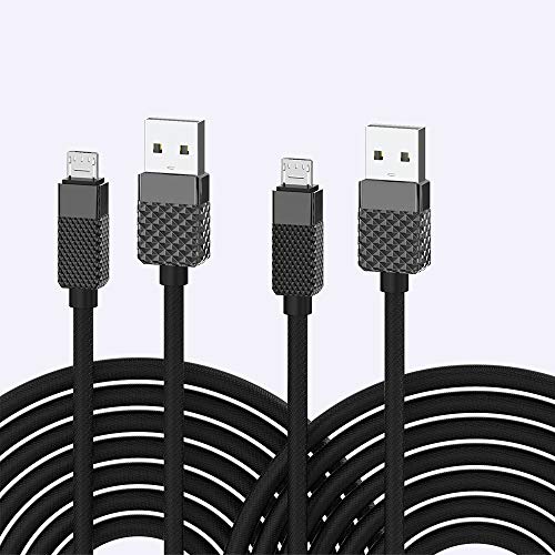 PS4 Controller Charger Cable 16FT Nylon Braided, Micro USB Cable Extra