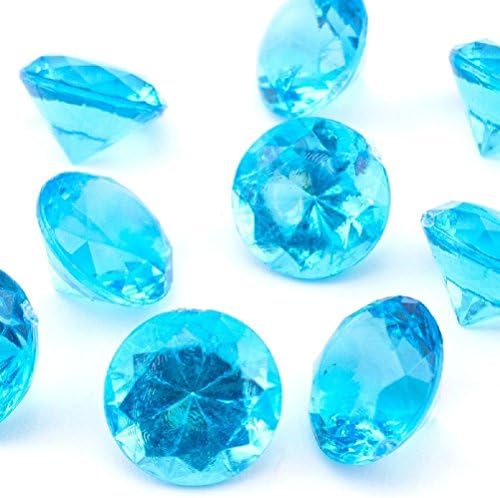 Fancy Mini Turquoise Acrylic Crystal Crystal Gems Vase Confetti Table Scatter 1 Lb