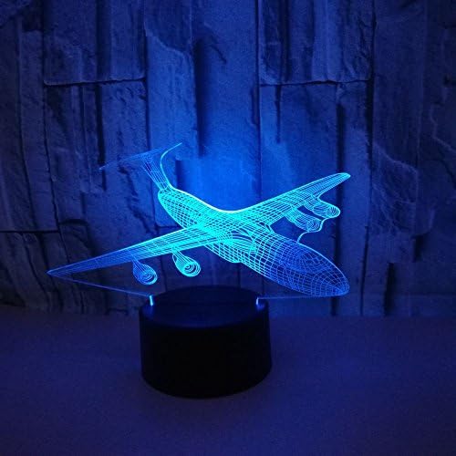 3D Aircraft Night Light Illusion Lamp 7 Color Change LED Touch USB Table Gift Kids Toys Decor Decorations Christmas Valentines Gift