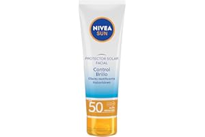 NIVEA SUN Protector Solar Facial Control Brillo Con Efecto Matificante Instantáneo y Protección Muy Alta De FPS50+ 50ml.Textura Ligera y Sin Sensación Grasosa Que Mantiene La Piel Fresca Y Libre De Oleosidad.