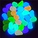 100Pcs(Mixed color) Luminous Cobblestones Glow Pebbles Stones Glow in the Dark for Stones Aquarium Fish Tank Garden Decorations