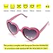 6 Neon Colors Heart Shape Party Favors Sunglasses, Multi Packs (6-Pack Pink)