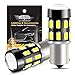 LIGHSTA 1156 Bulbs, Super Bright 5630 Chipsets 1073 1003 1141 7506 BA15S Bulbs with Projector for Backup Reverse Lights Tail Brake Parking Lights, Xenon White(Pack of 2)