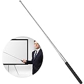 Retractable Teacher Pointer 𝟑𝟗.𝟓'', Pointer Stick with 𝗦𝘁𝘆𝗹𝘂𝘀 Smooth Sensitive Tablet Pen Stylus Pen, Teacher Coach Presenter Pointer Black