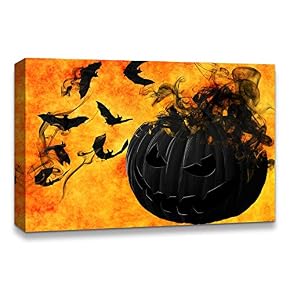 Canvas Wall Art Halloween Pumpkin Lantern...