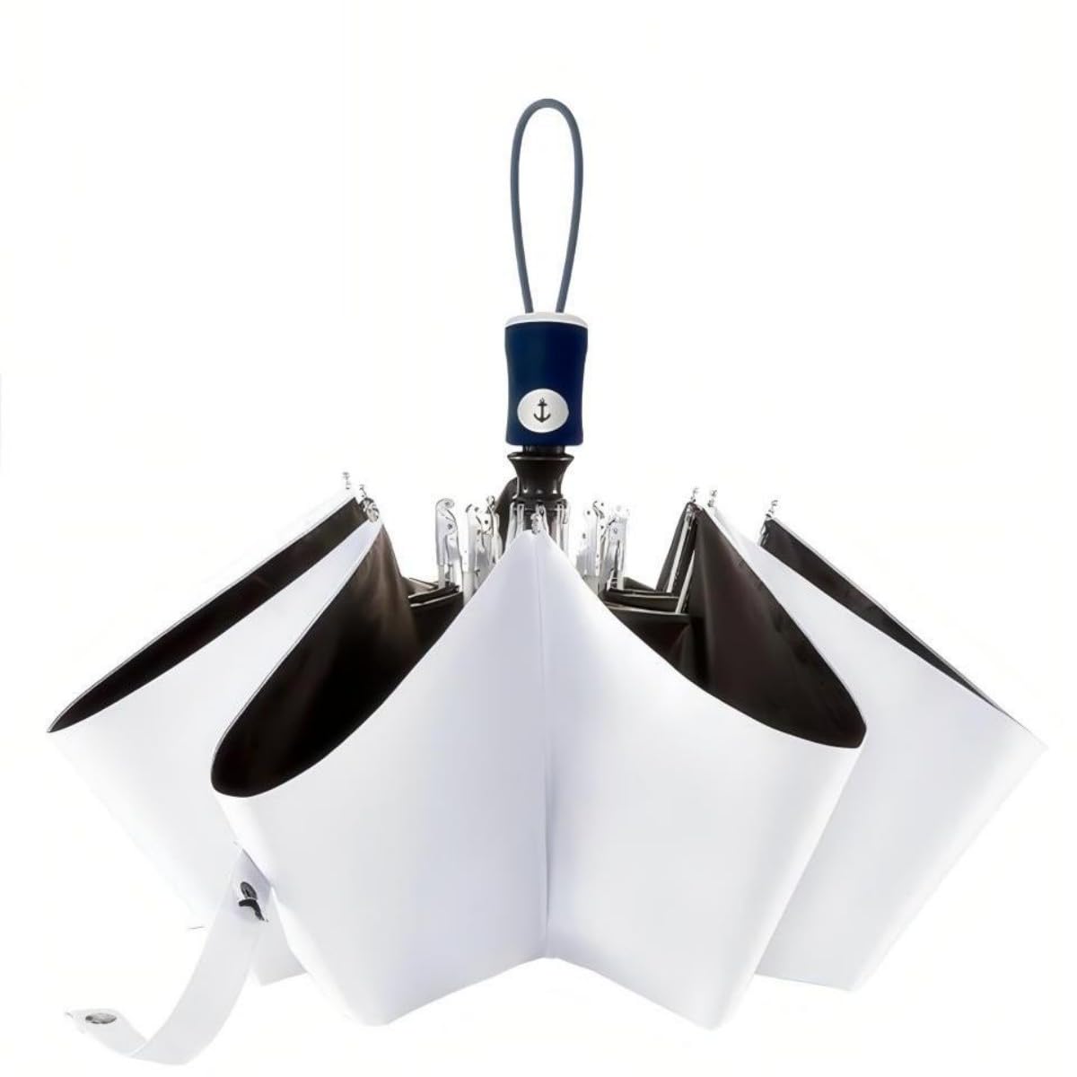 FDJASGY UV Sun Umbrella Compact Folding Travel Umbrella Auto Open Close Compact Folding Rain Umbrellas for Women Men Blocking UV 99.98% (White)