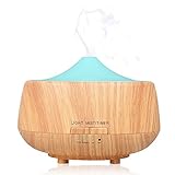 250ml Ultrasonic Cool Mist Humidifier Portable Mini Wood grain Aromatherapy Essential Oil Diffuser with 7 Color Changing LED Lights