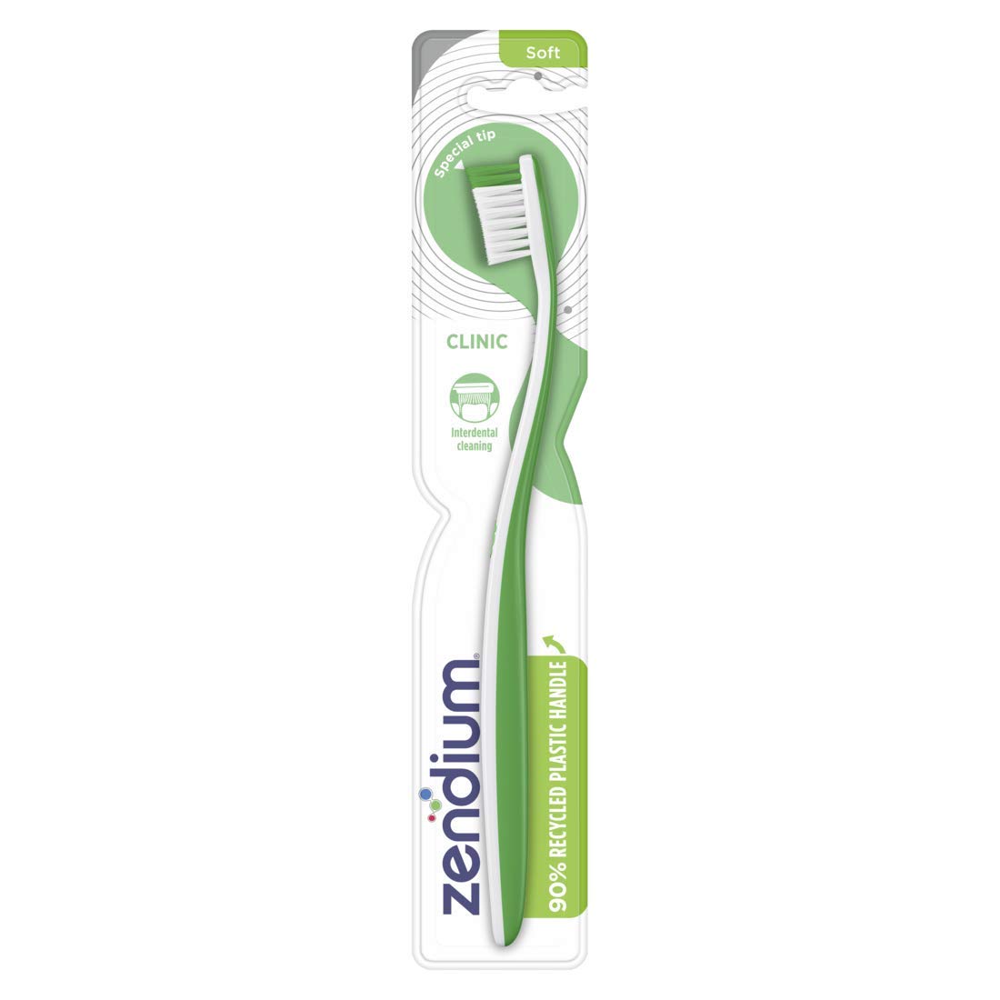 Zendium Clinic Soft Toothbrush - 90% Recycled Plastic - Gentle Interdental Cleaning