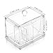 Boxalls Cotton Balls Swabs Holder AcrylicContainer with Lid 4 Compartments
