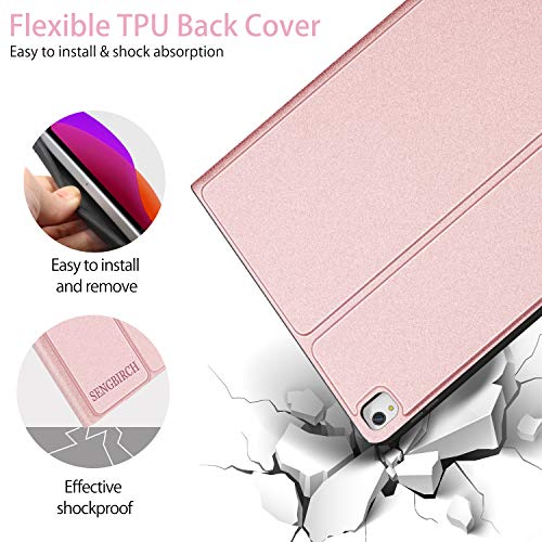 iPad 7 Keyboard Case 10.2 inch 2019 - iPad Pro 10.5 - iPad Air 3, Support Pencil Holder - Magnetically Detachable Wireless Backlit Keyboard - Folio Cover for New iPad 7th Gen, Black