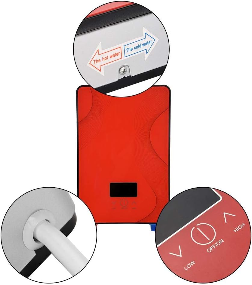 Kendalfloral Com Chauffe Eau Et Pieces Detachees Plomberie Chauffe Eau Instantane Chauffe Eau Electrique Instantane Chauffe Eau De Douche Avec Protection Automatique Ecran Led Sans Reservoir 220v Couleur Rouge