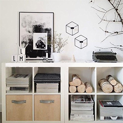 image for Yezijin Home Decor, Nordic Style 3D Geometric Candlestick Metal Wall C