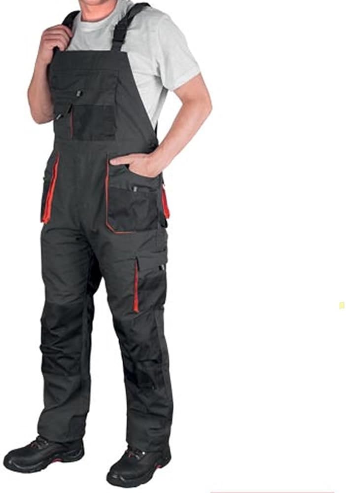 Bib and Brace Overall Work Trousers Mens Multi Knee Pad & Combat