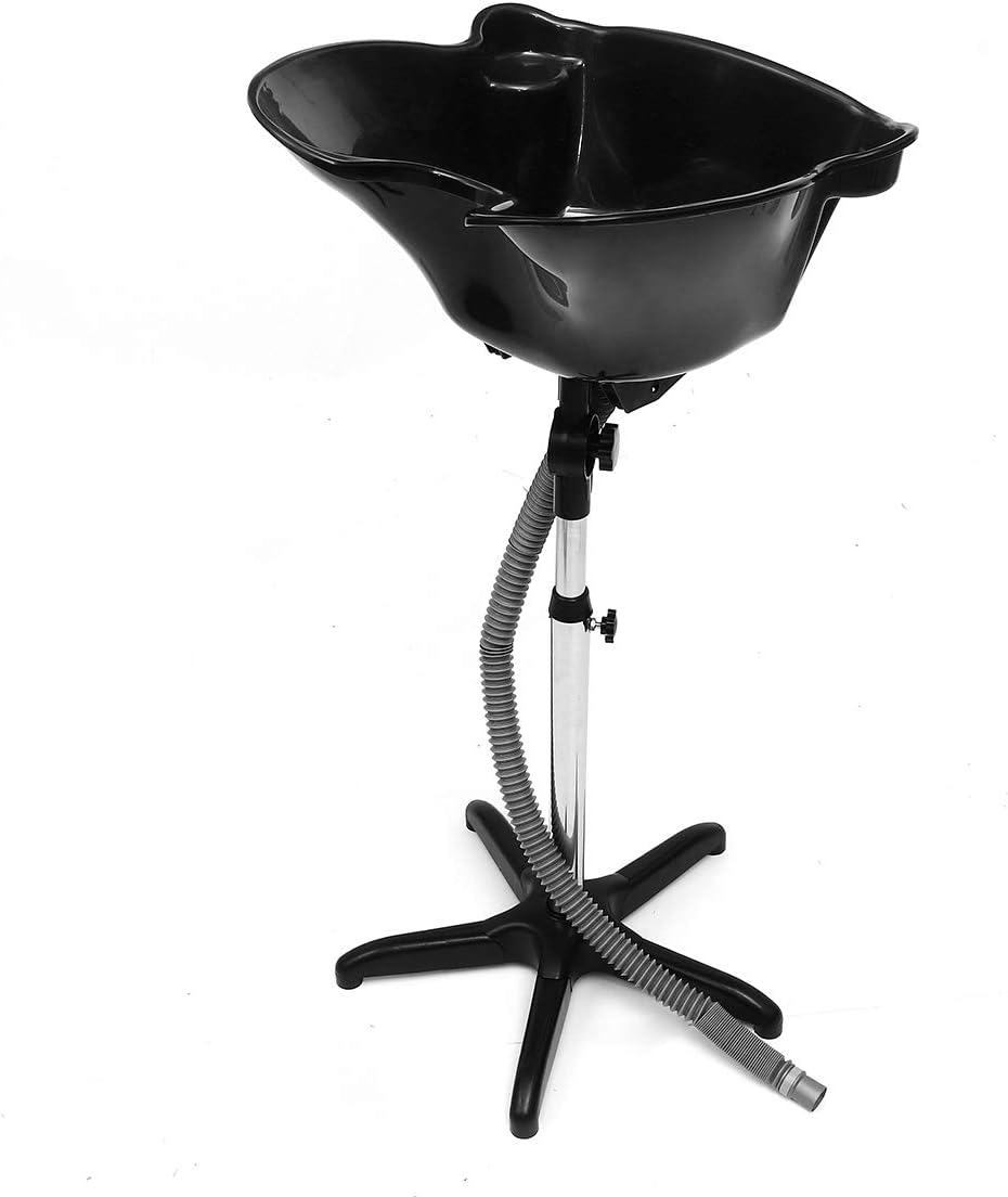 Height Adjustable Hair Washing Salon Basin Shampoo Bowl Sink Drain Hose Stand Holder Home Bathroom Fixture Sick Elder Portable