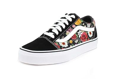 old skool vans with flowers