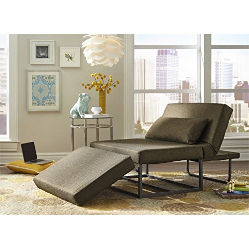 Hawthorne Collections Convertible Chaise Lounge in Taupe