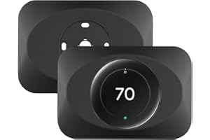 BAOKZZOM Nest Thermostat Wall Plate Cover Replacement Compatible with Google Nest Learning Thermostat (4th Gen), Practical Nest Learning Thermostat 4 Trim Kit, Snap fit Design (Black, 2 Packs)