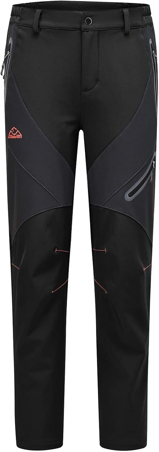 TBMPOY Women's Outdoor Softshell Pants Waterproof Quick Dry Fleece Lined Hiking Cargo Pants: Clothing