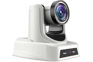 SMTAV NDI PTZ Camera,30x + 8X Zoom,Live Streaming Camera with HDMI,3G-SDI and IP Outputs,NDI HX 4.5,for Church,Conference,Teaching,Esports and More (30X, White)
