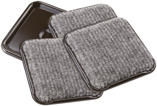 softtouch 1 3/4" Square Carpeted Bottom Furniture Caster Cups, Protect Hardwood Floors, Gray (4 Pack)