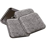 SoftTouch 4292395N Furniture Caster Cups, 1-3/4" Square, Brown with Carpeted Bottom for Hard Floor Surfaces (4 piece), 1-3/4 Inch, Gray