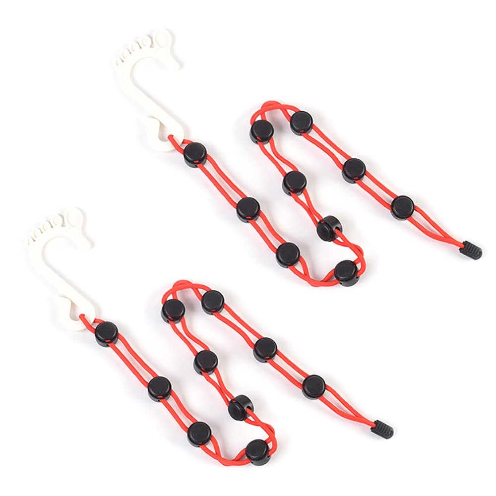 VOANZO 2PCS Socks Organizer Sock Clamps for Washing Machine and Dryer Sock Holder for Washing Drying and Finishing of Socks -Red