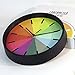 Foxtop 10 inch Modern Colorful Silent Wall Clock for Living Room Bedroom Classroom Home Wall Decoration, Stylish for Easy Reading Non-ticking Wall Clock,Kids Rainbow Color Clock (Black-1)