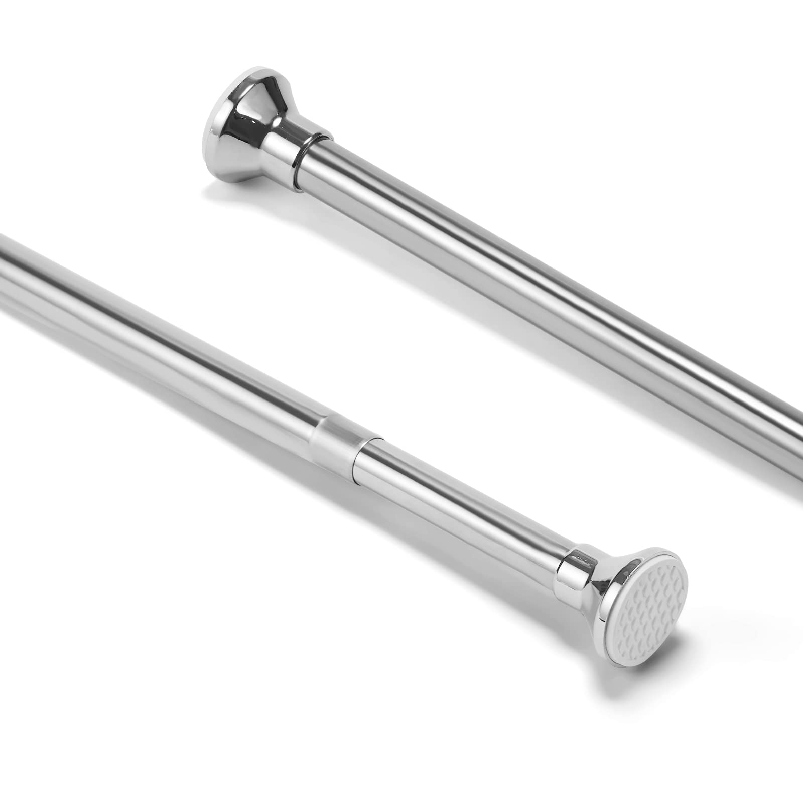 Telescopic Spring Tension Rod 105-200cm, Stainless Steel Shower Curtain Pole Extendable Room Divider without Drilling, Adjustable Rail Hanging Bar for Bathroom Stall Window Doorway Closet Wardrobe