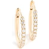 Zoe Chicco Women's 14k Medium Pave Diamond Hinge Huggie Hoops