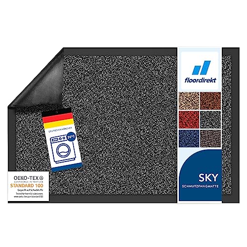 Floordirekt Schmutzfangmatte Rhine - waschbare & leistungsstarke Fußmatte - Sauberlaufmatte mit Rutschfester Rückseite - Türmatte für den Eingangsbere