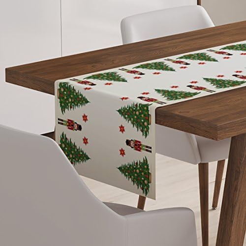 Nutcracker Christmas Table Runner Cotton Dining Linen Decor Decoration Topper