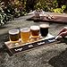 D'Eco Beer Tasting Flight Sampler Board - Set Includes Four 6 oz Pilsner Craft Brew Glasses & Wooden Paddle w Chalkboard - For Game Nights, Date Nights & Taste Testing Ales - Gift for Him