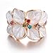 Yoursfs White Enamel Flower Ring for women 18k Rose Gold Color Wedding Jewelry Women's rings