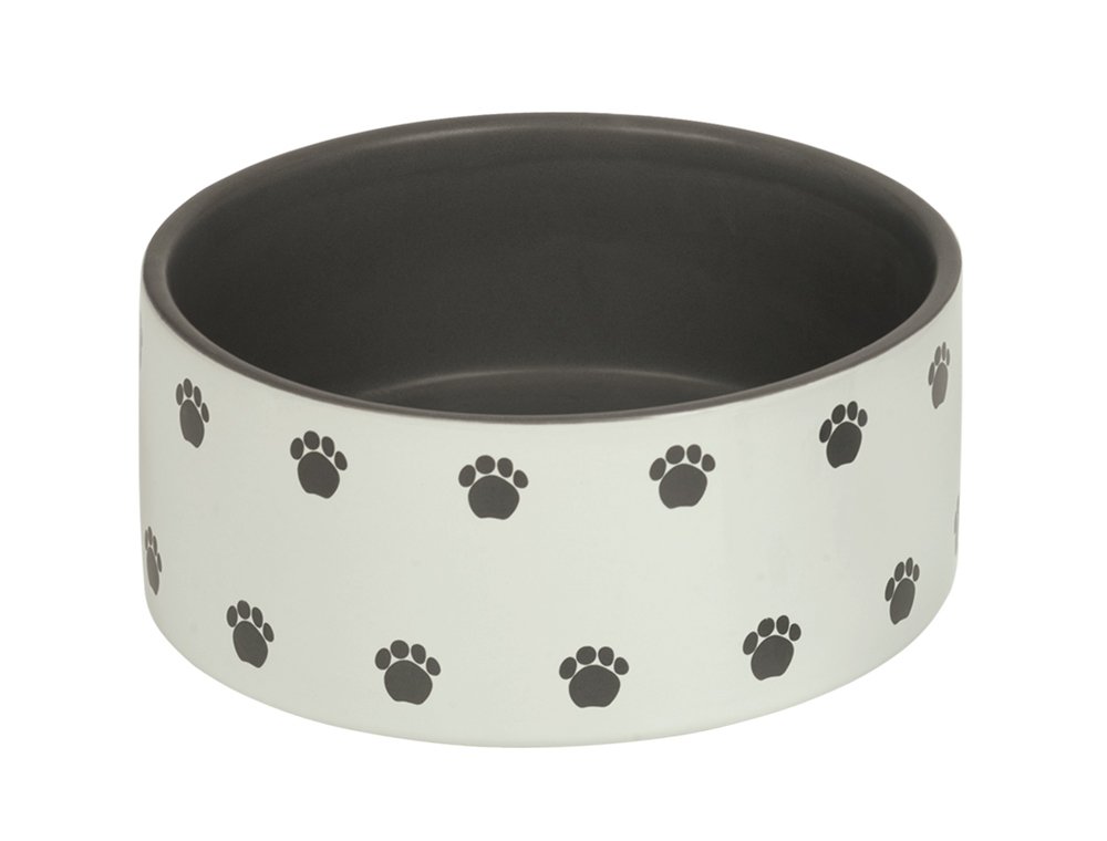 Nobby PATA 73612 Dogs Ceramic Dog Bowl, Diameter 18 x 7 cm Cream/Grey