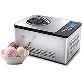 Whynter Automatic Ice Cream Maker, 2.1 Qt, ICM-200LS | Built In Compressor, No Pre Freezing Needed, LCD Display &amp; Timer, Fresh Homemade Frozen Treats, Trusted Whynter Quality