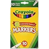 Crayola 58-7726 Classic Fine Line Markers Assorted Colors 10 Count, 2 Pack