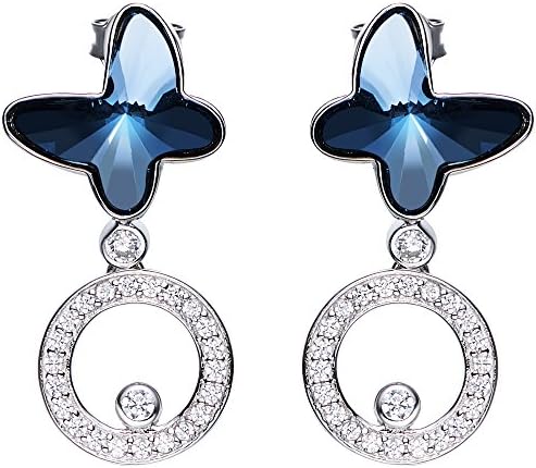 SILYHEART Fashion Stud Earrings Swarovski Crystals Jewelry for Women Girlfriend Wife Mom Grandma Daughter Anniversary Gifts Birthday Gifts