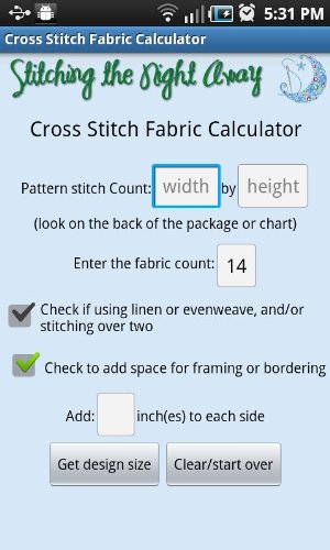 Cross Stitch Calculator Cross Stitch Calculator Cross Stitch Cross