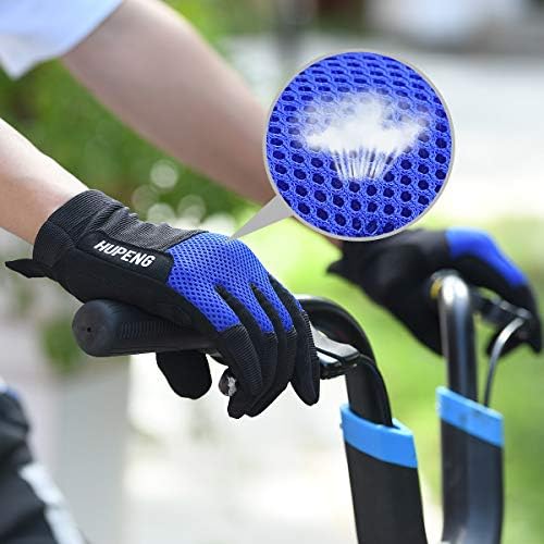 Pair of Hupeng mountain biking gloves with mesh design.