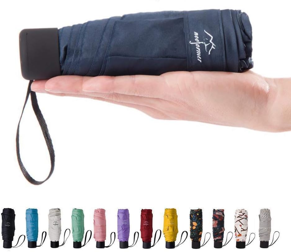 Mini Travel Sun&rain Umbrella - Light Compact Parasol with 95% UV Protection for Men Women Multiple Colors