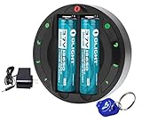 Complete Power Pack: Olight OMNI-DOK Universal Charger With Two Olight 2600mAh 18650 Batteries and Bright Lumentac Keychain Light