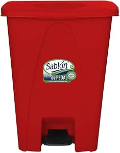 Bote contenedor de basura con pedal y tapa 80 litros (Rojo): Amazon.com