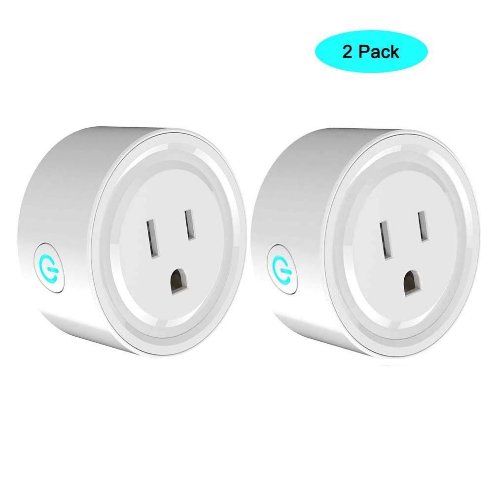 WiFi Smart Plug Outlet JCBritw Mini Power Socket Outlet Timer Digital Echo Switches Remote Control, Compatible with Alexa Echo Dot Works with Google Assistant, No Hub Required