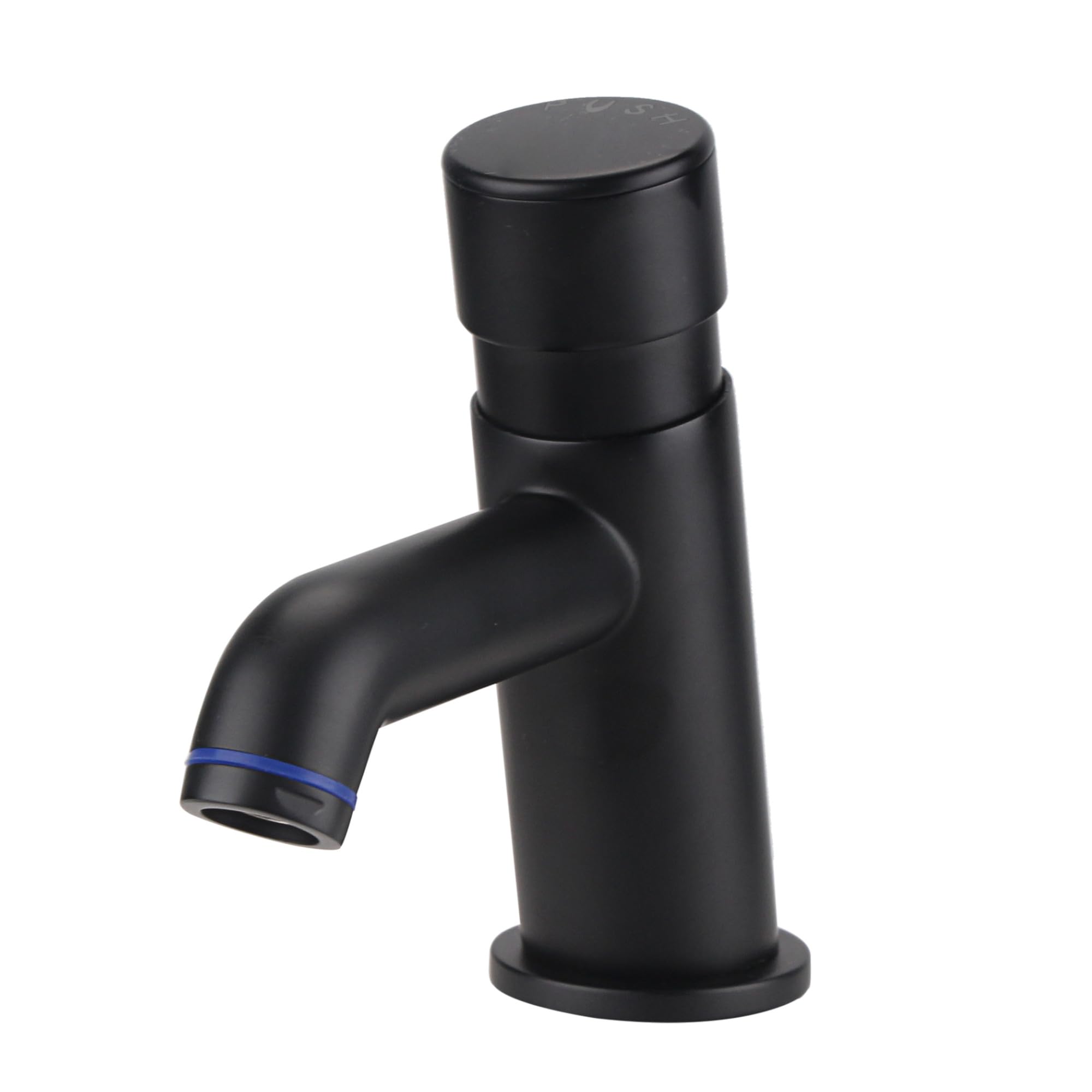ENKI, Vision, BT4400, Self Closing Non Concussive Basin Tap Modern, for Pre-Mixed Water, Hot or Cold, Commercial Use, Adjustable Shut Off Time, Black