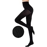 Aaronano Women's Cable Knit Tights Soft Sweater Opaque Fall Winter Warm Tights for Women Ribbed Knit Striped Thick Stockings